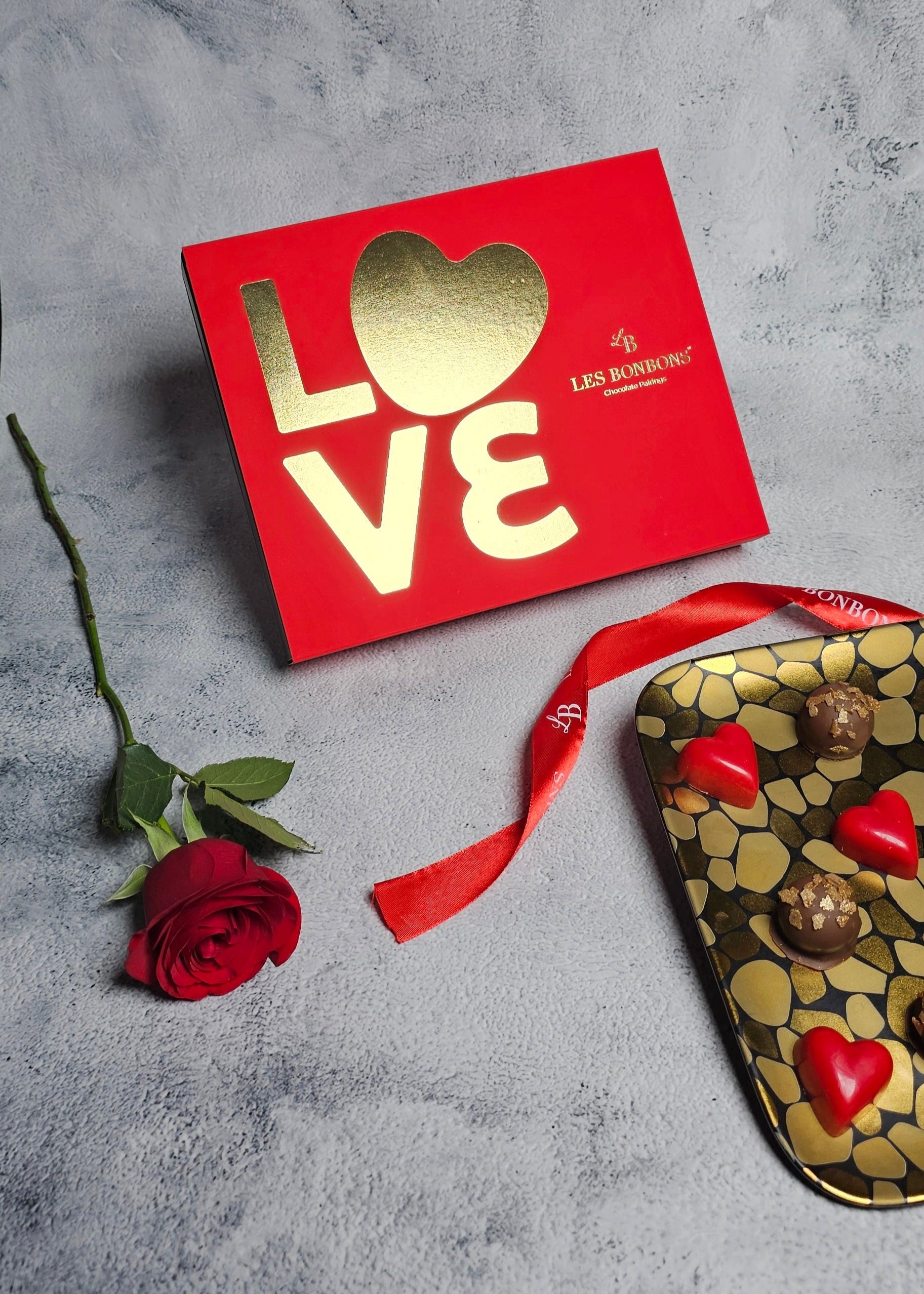 Medium LES BONBONS Love chocolate bonbons  box, valentines day chocolate box, mothers day chocolate day, proposal chocolate, anniversary chocolate gift