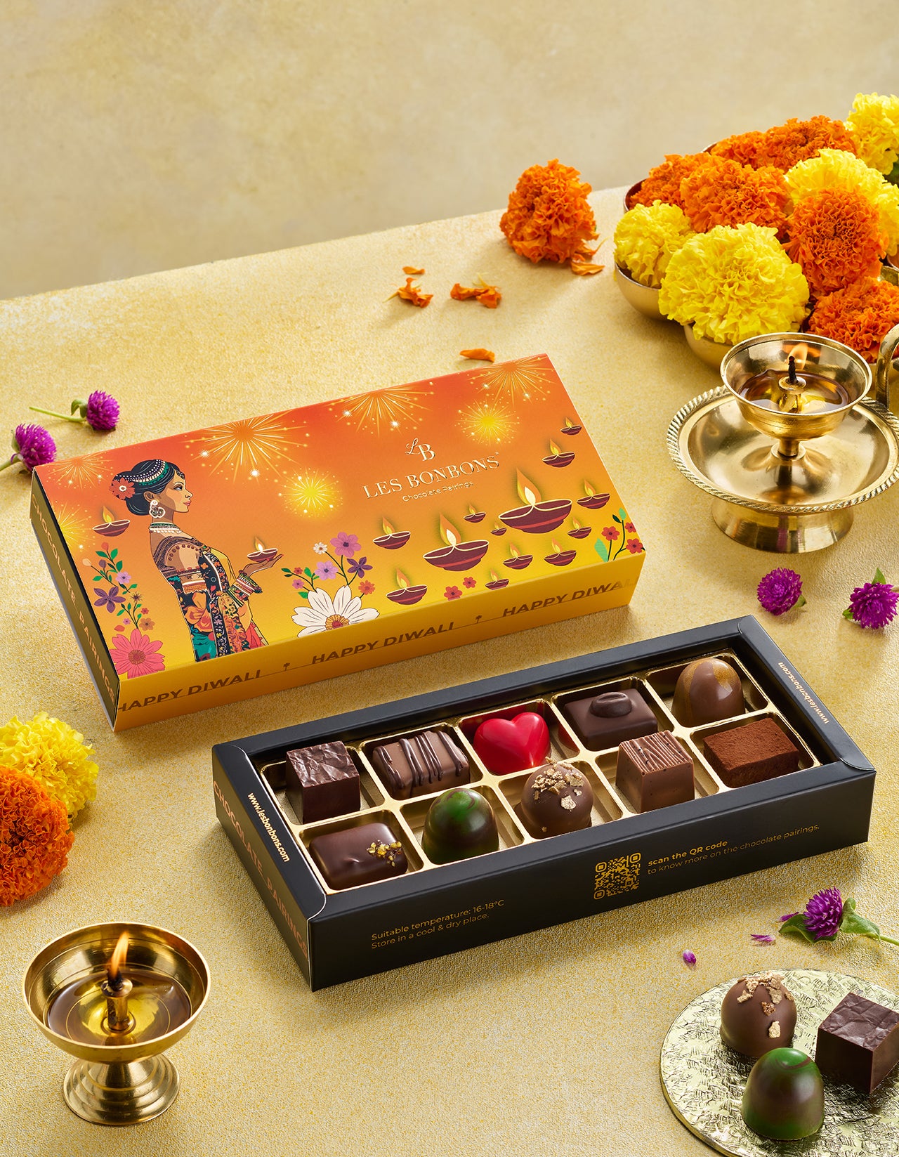 Diwali Assorted Chocolate Gift - Modern Gift pack style - 10 pcs