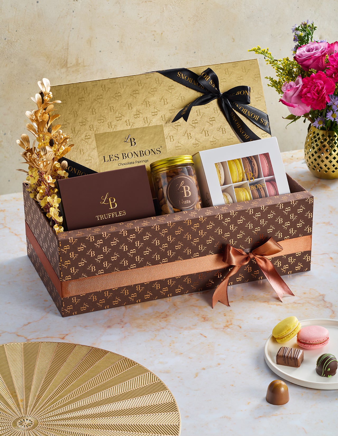 Royal Signature Hamper with royal chocolate gift box, macarons and truffles - Large