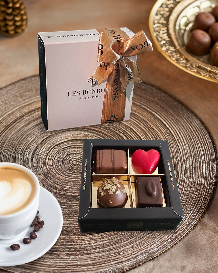 LES BONBONS Small chocolate bonbons gift, milk chocolate, dark chocolate, heart chocolate, gold chocolate