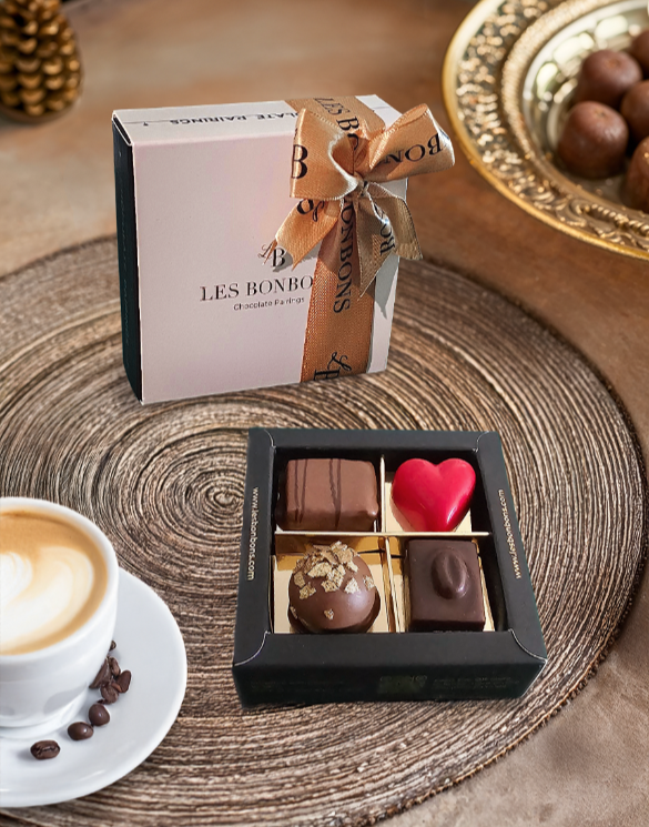 LES BONBONS Small chocolate bonbons gift, milk chocolate, dark chocolate, heart chocolate, gold chocolate