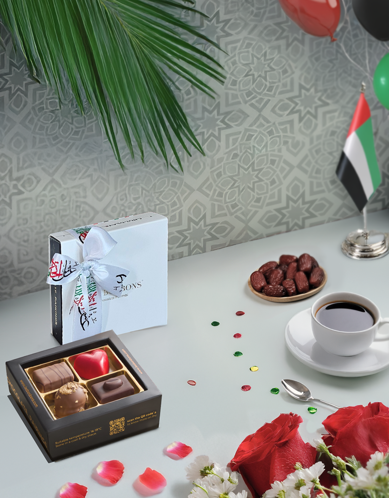 National Day chocolate gift, Small, 4pc. Min. 5 to order